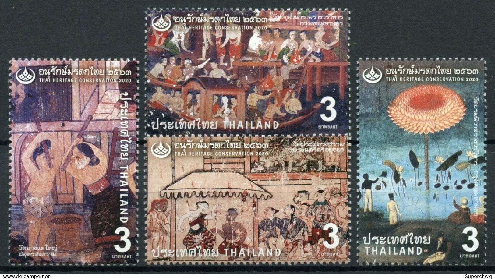 Thailand 2020 Heritage Protection Of Ancient Murals,4v MNH - Tailandia