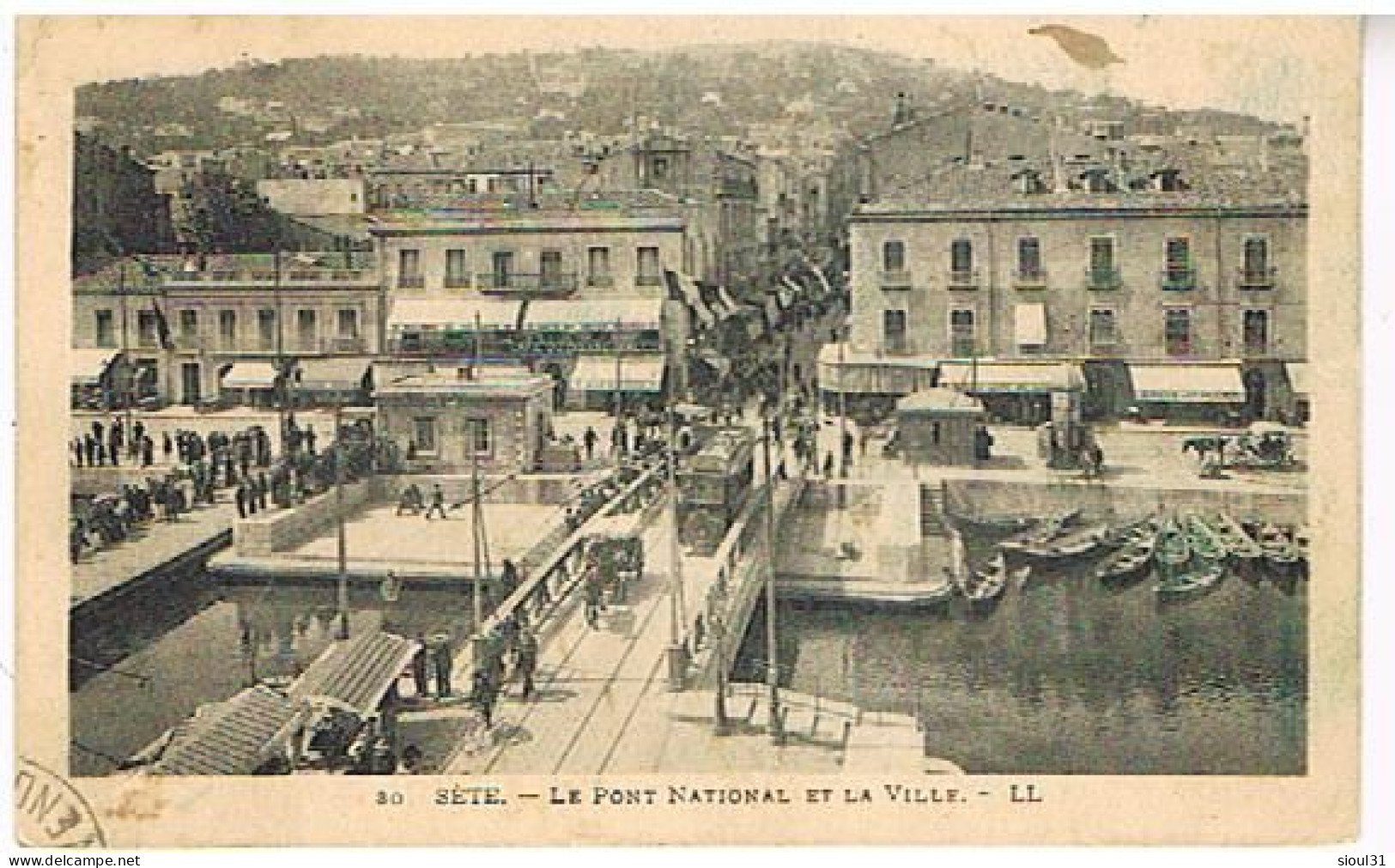 34  SETE CETTE  LE PONT NATIONAL ET LA VILLE 1931 - Sete (Cette)