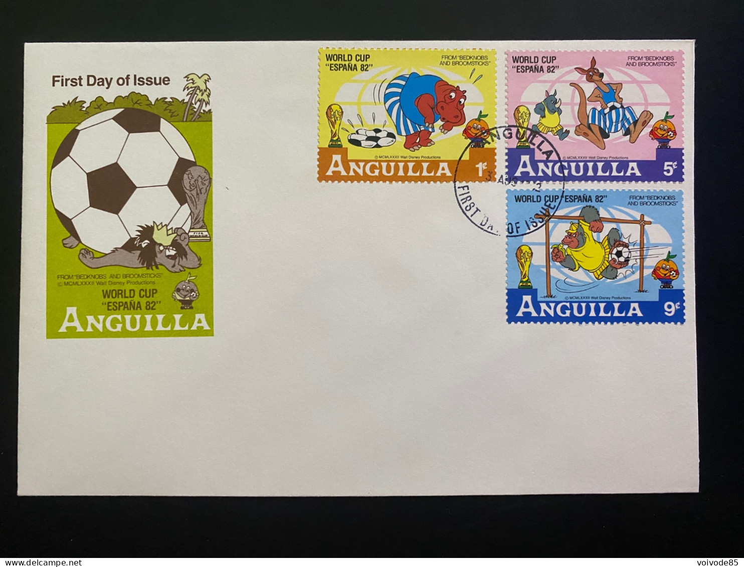 FDC Anguilla - 03/08/1982 - Walt Disney - World Cup 82' - Disney