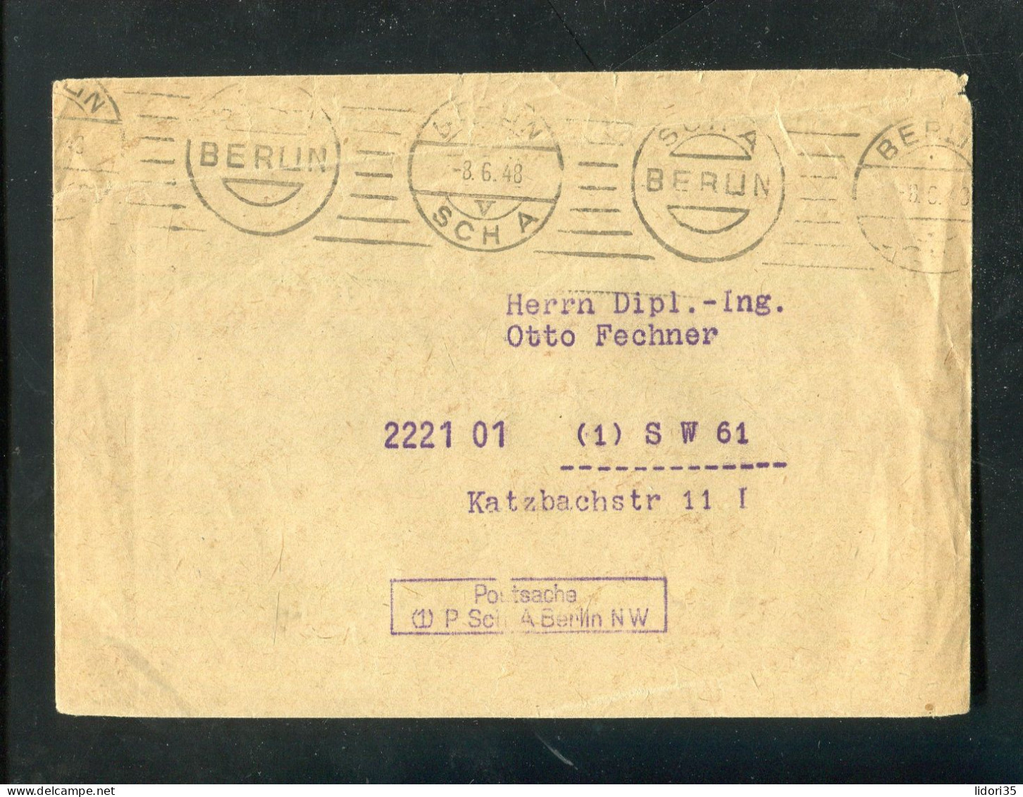 "SBZ" 1949, Brief "Postsache" Mit Masch.-Stempel "SCH A BERLIN" (L1269) - Briefe U. Dokumente