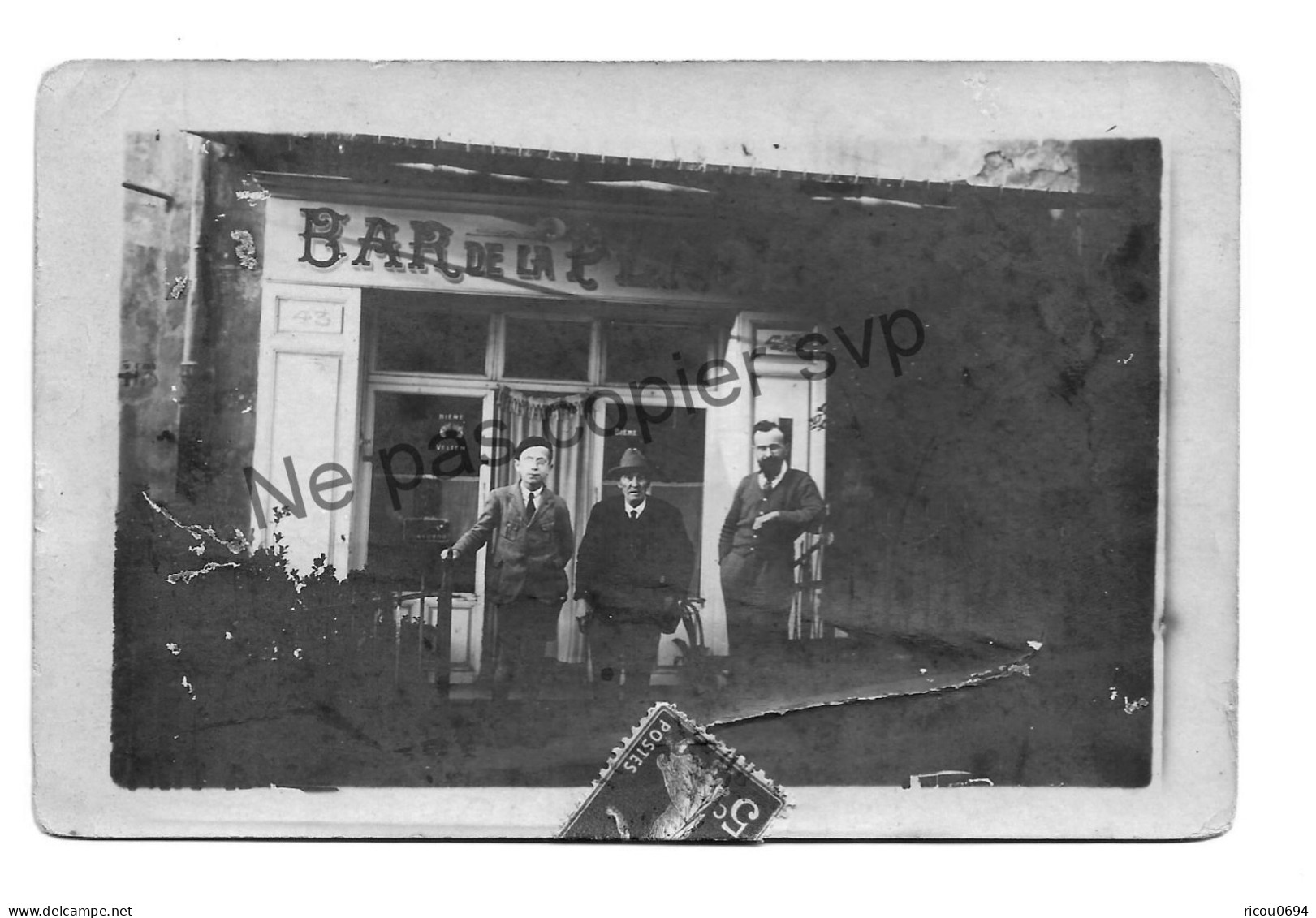 Carte Photo - MARSEILLE 13 - 43 Rue D'Endoume - Quartier St Victor - Café De La Place - Oude Haven (Vieux Port), Saint Victor, De Panier