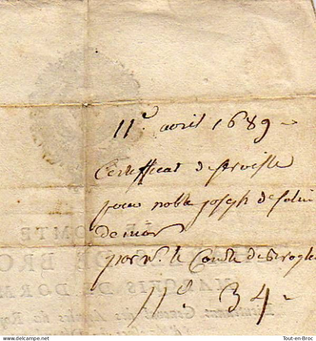 LOT De 4 Originaux Anciens Et Historiques 1714 - 1689 - 1690 - 1773 - Manuscripten