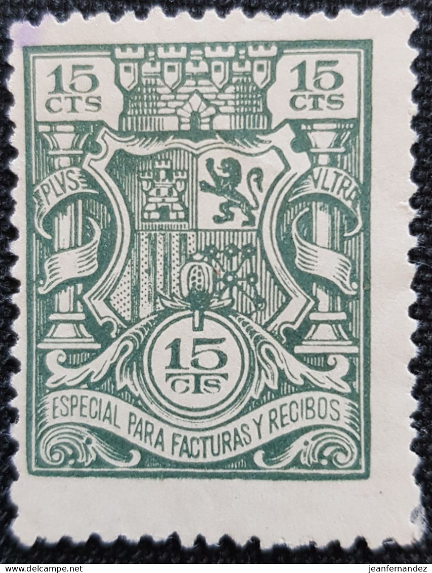 Fiscales Especial Para Facturas Y Recibos  U20 1932 Con Numero De Control 15 Cts - Revenue Stamps