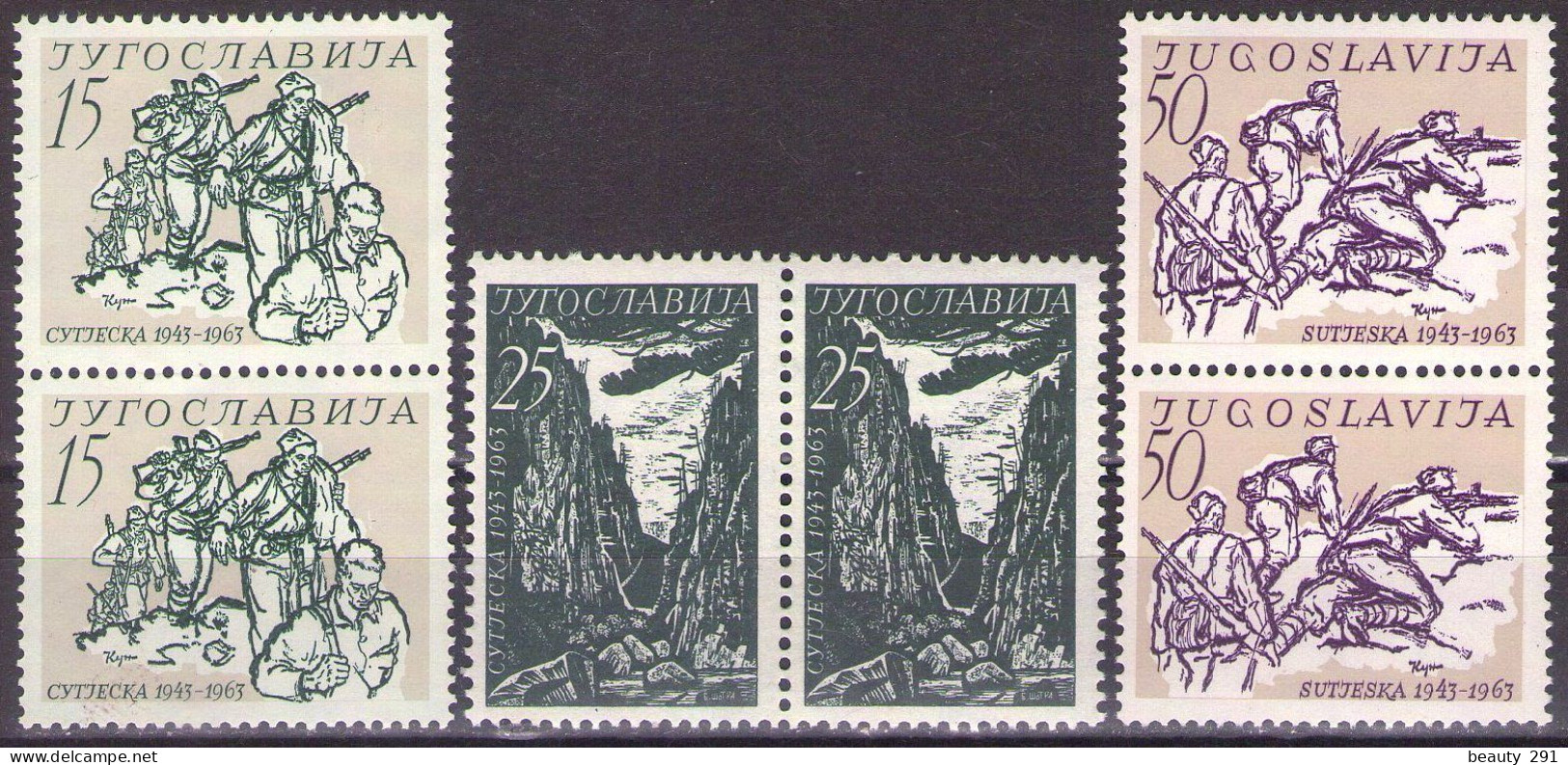 Yugoslavia 1963 - 20th Anniversary Of Battle Of Sutjeska - Mi 1046-1048 - MNH**VF - Unused Stamps
