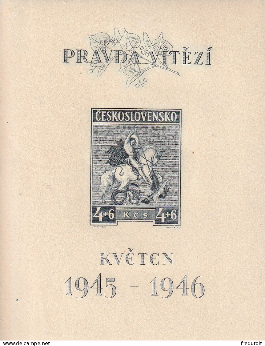 TCHECOSLOVAQUIE - BLOC N°10 ** (1946) Libération - Blocks & Kleinbögen