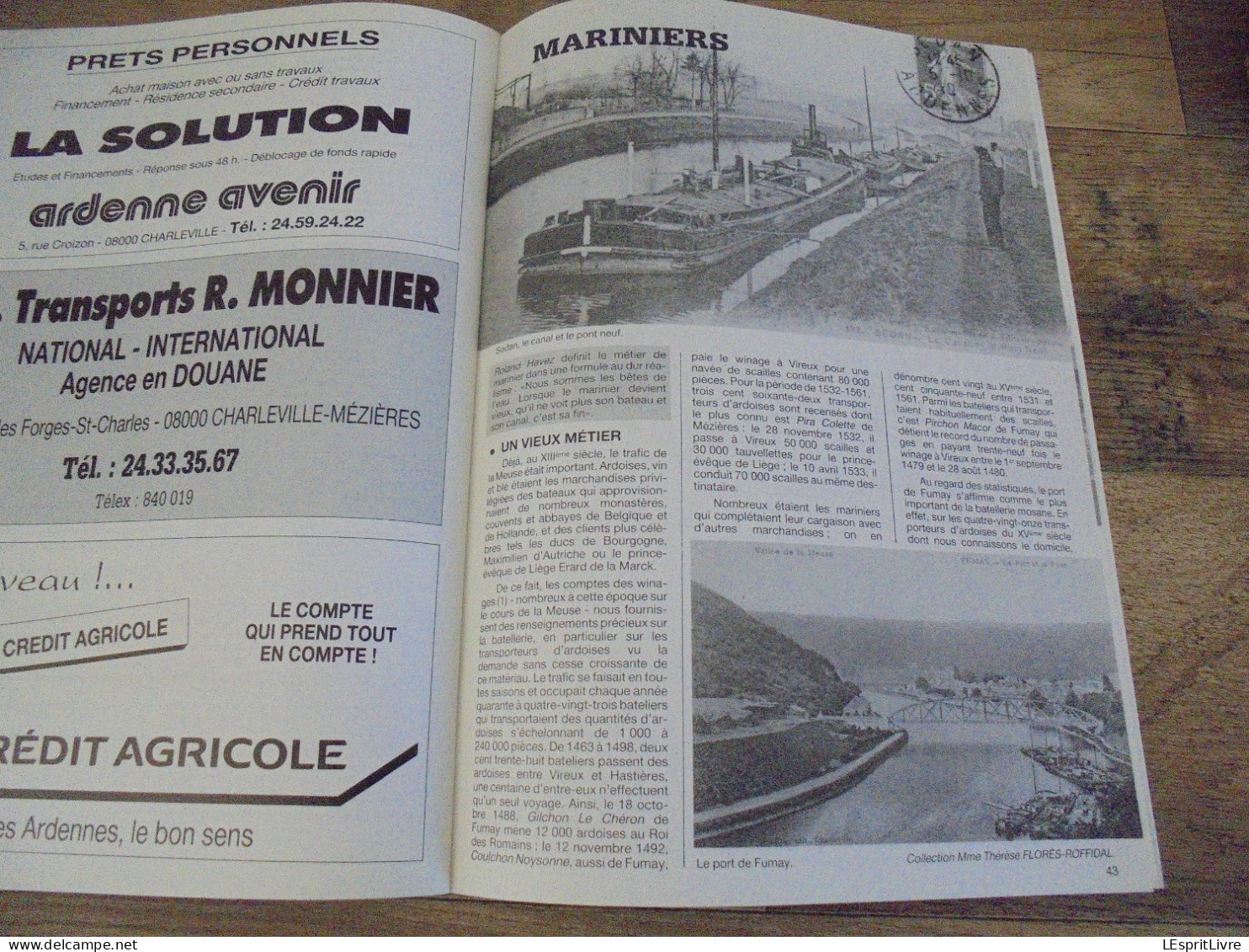 TERRES ARDENNAISES N° 24 Régionalisme Ardenne Chemins de Fer Mohon Micheline Picasso Bateliers Meuse Péniche Vireux