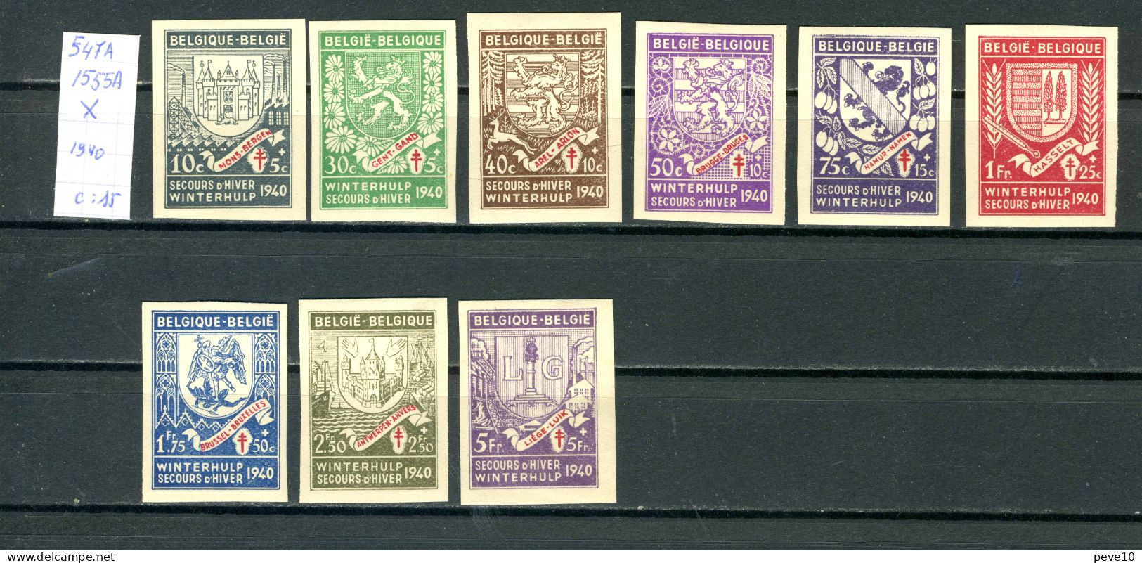 Belgique  N° 547A/55A  X   Armoiries Des Provinces - Unused Stamps