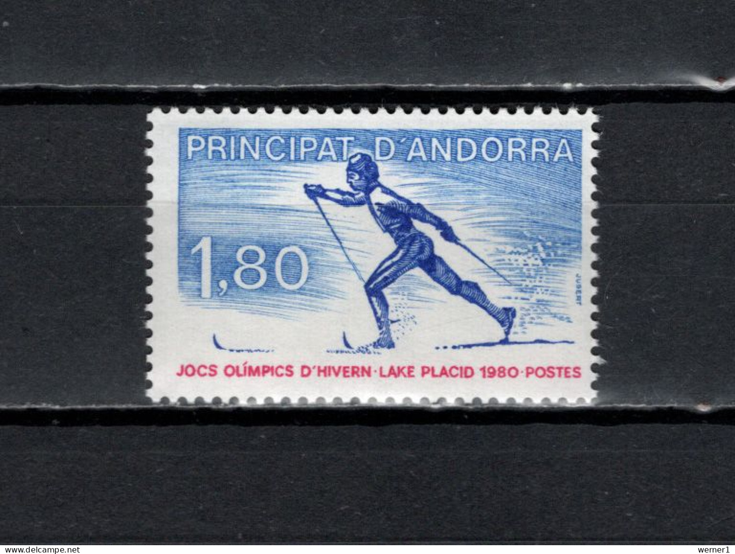 Andorra French 1980 Olympic Games Lake Placid Stamp MNH - Inverno1980: Lake Placid