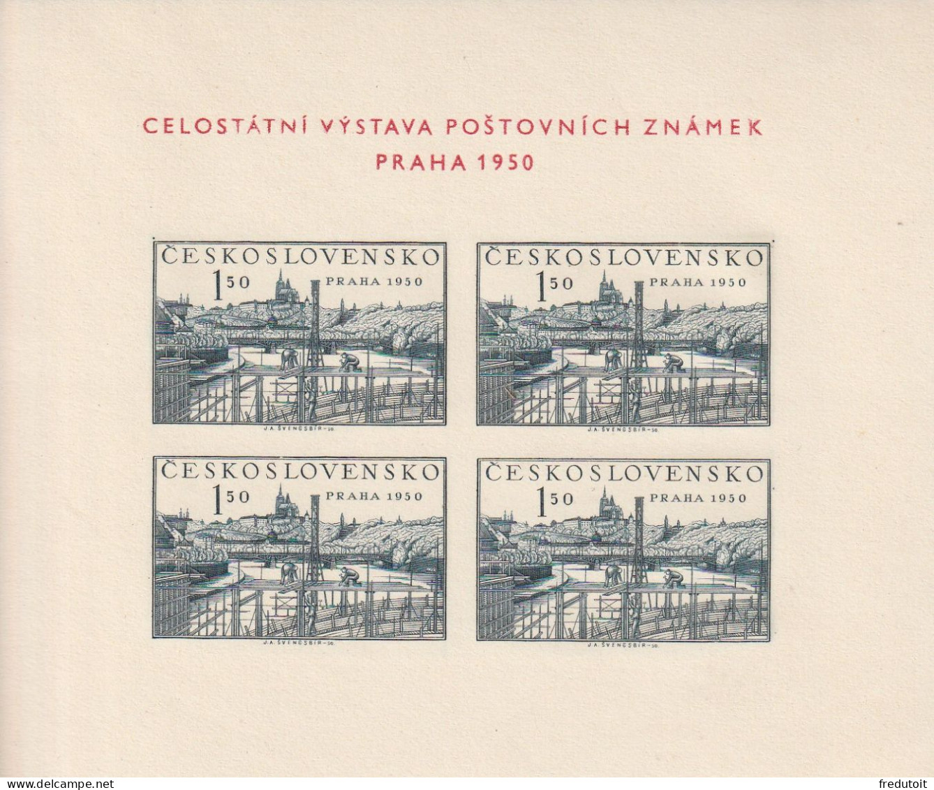 TCHECOSLOVAQUIE - BLOC N°15 * (1950) - Blocks & Sheetlets