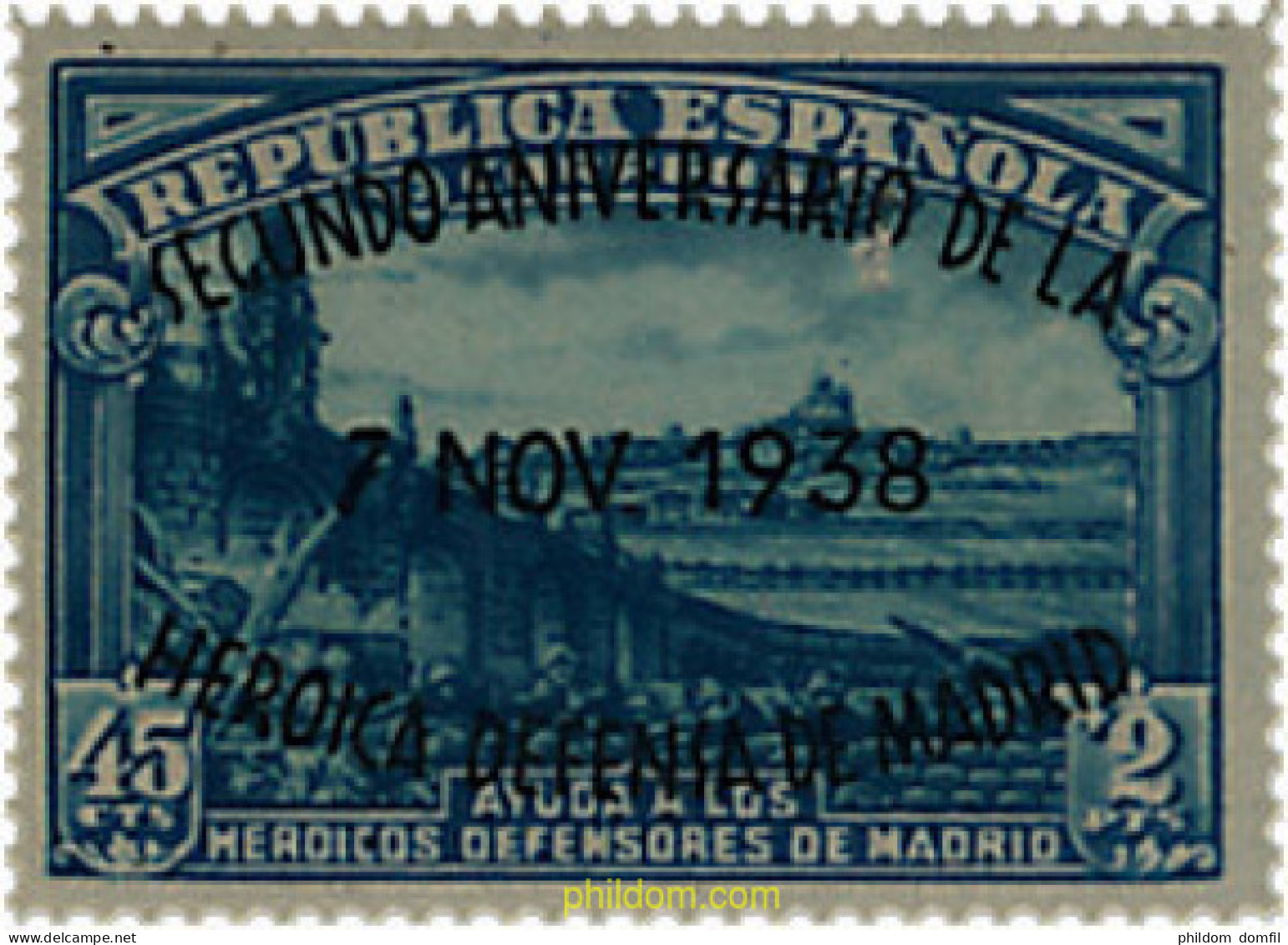 697129 MNH ESPAÑA 1938 2 ANIVERSARIO DE LA DEFENSA DE MADRID - Neufs