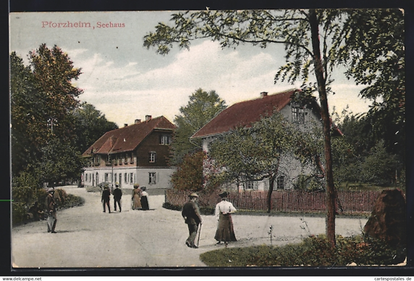 AK Pforzheim, Strassenpartie Mit Restaurant Seehaus  - Pforzheim