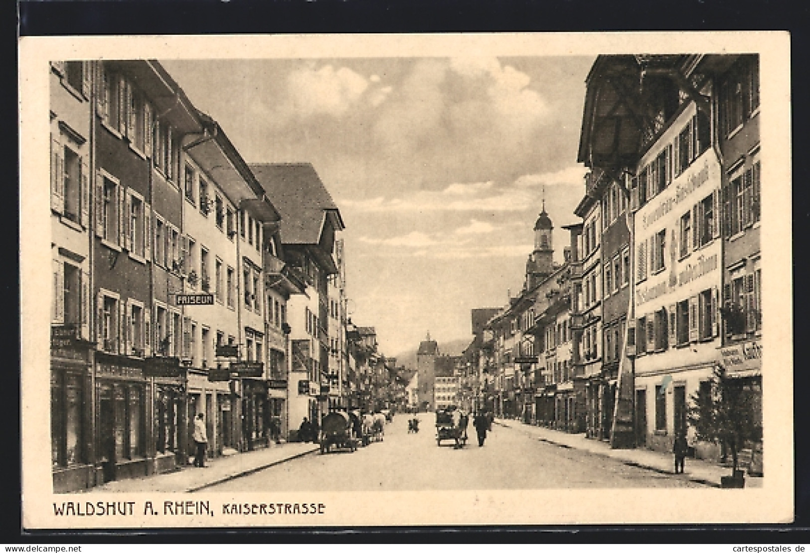 AK Waldshut A. Rhein, Kaiserstrasse Mit Restaurant Zum Wilden Mann  - Otros & Sin Clasificación