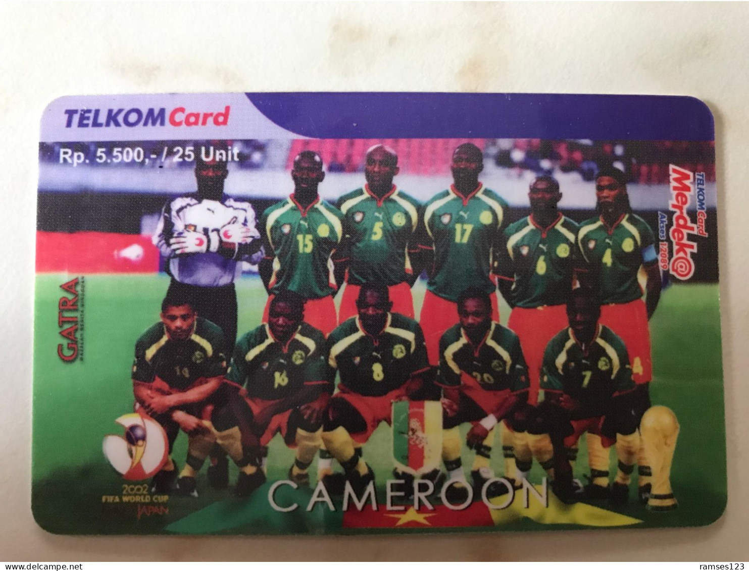 TELKOM  CARD INDONESIA    FOOTBALL TEAM  CAMEROON - Indonesië