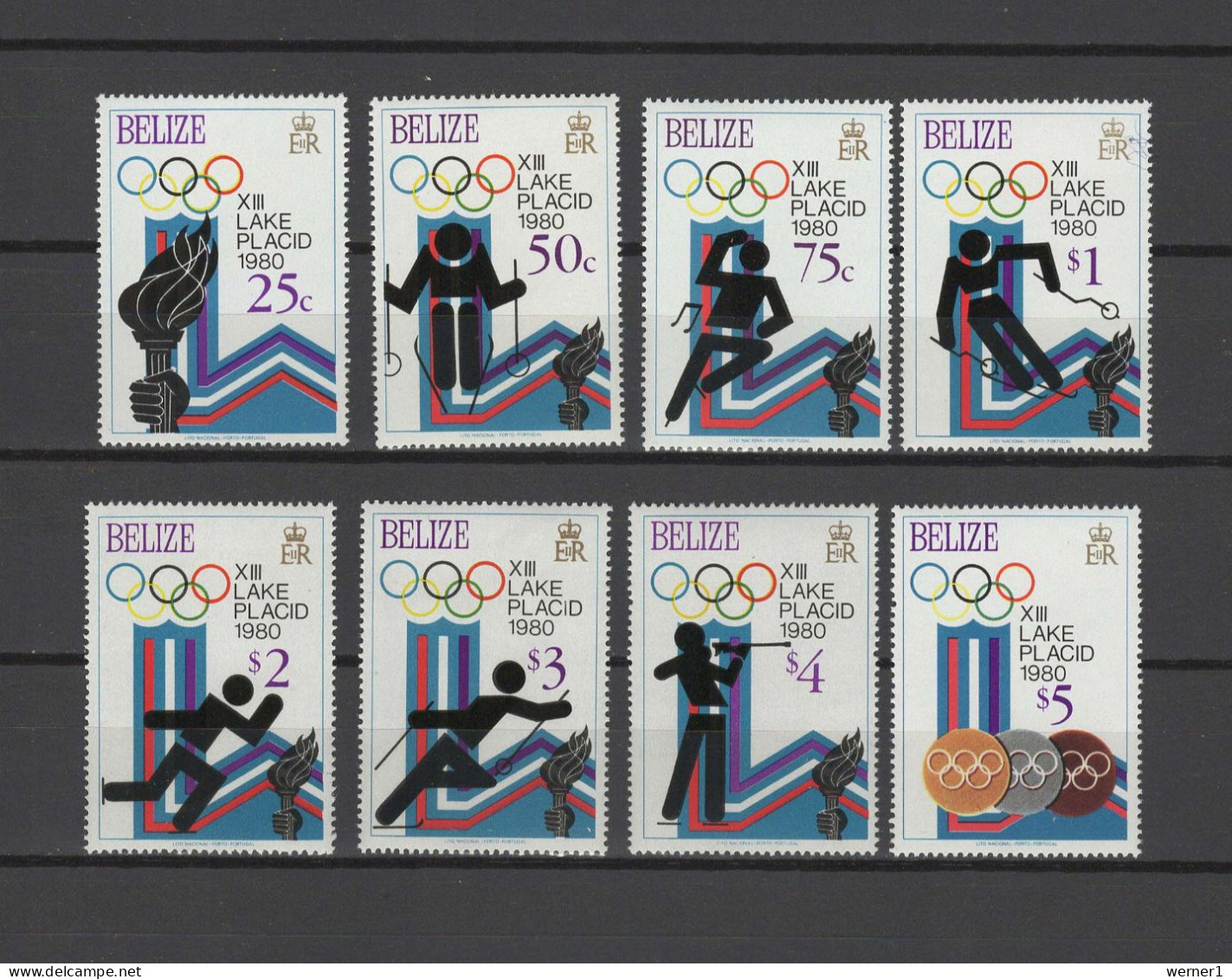 Belize 1979 Olympic Games Lake Placid Set Of 8 MNH - Hiver 1980: Lake Placid