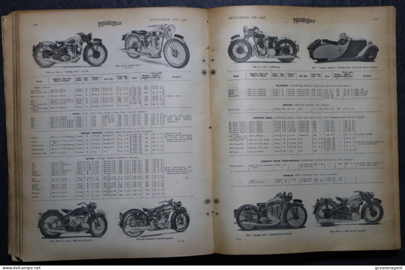 THE MOTOR CYCLE  - JUNE 17th 1937 N° 1784  TO NOVEMBER 18th 1937  = 270 X 215 X 5 CM  = BOUND EPISODES  SEE IMAGES - 1900-1949