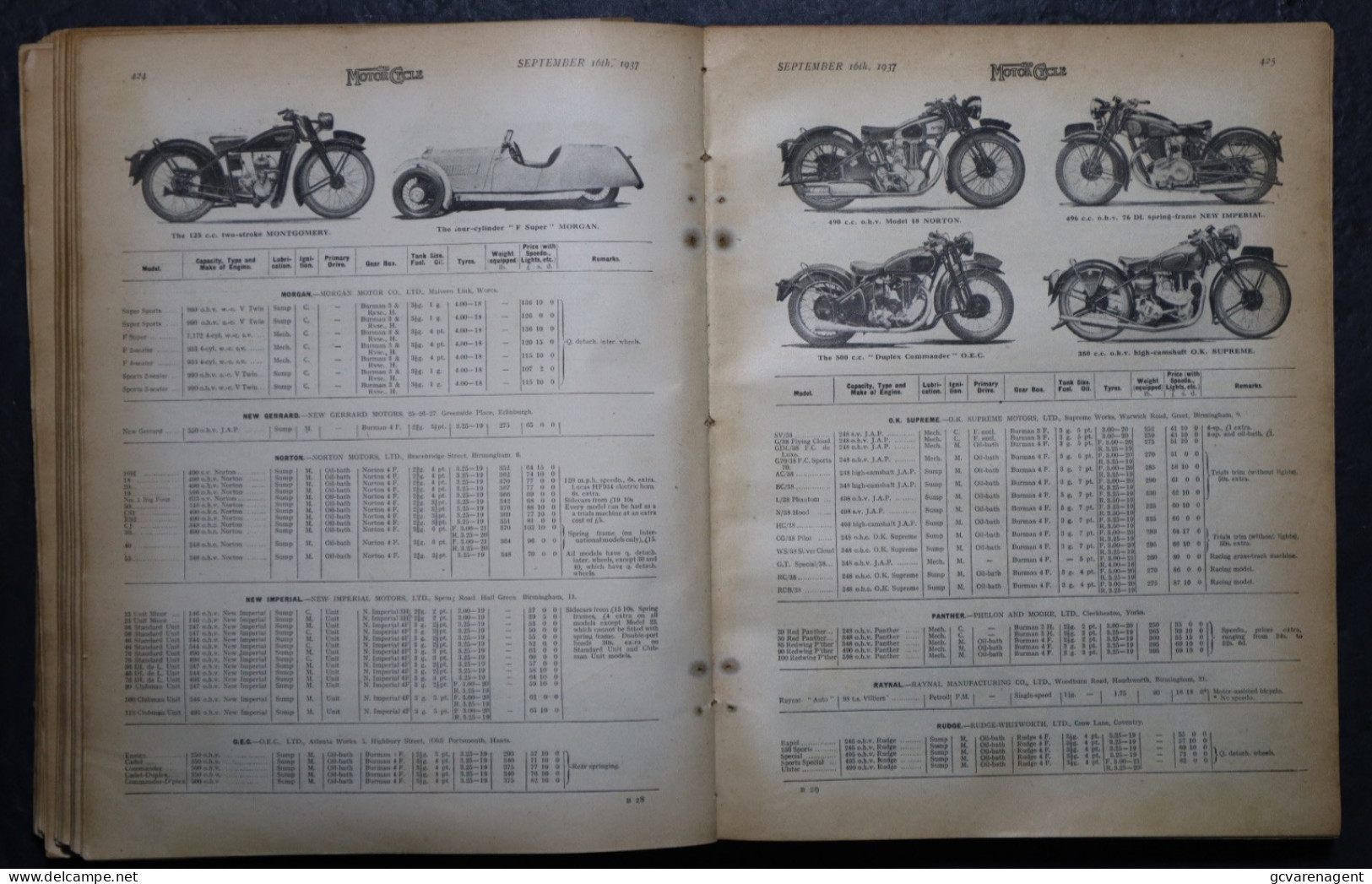 THE MOTOR CYCLE  - JUNE 17th 1937 N° 1784  TO NOVEMBER 18th 1937  = 270 X 215 X 5 CM  = BOUND EPISODES  SEE IMAGES - 1900-1949