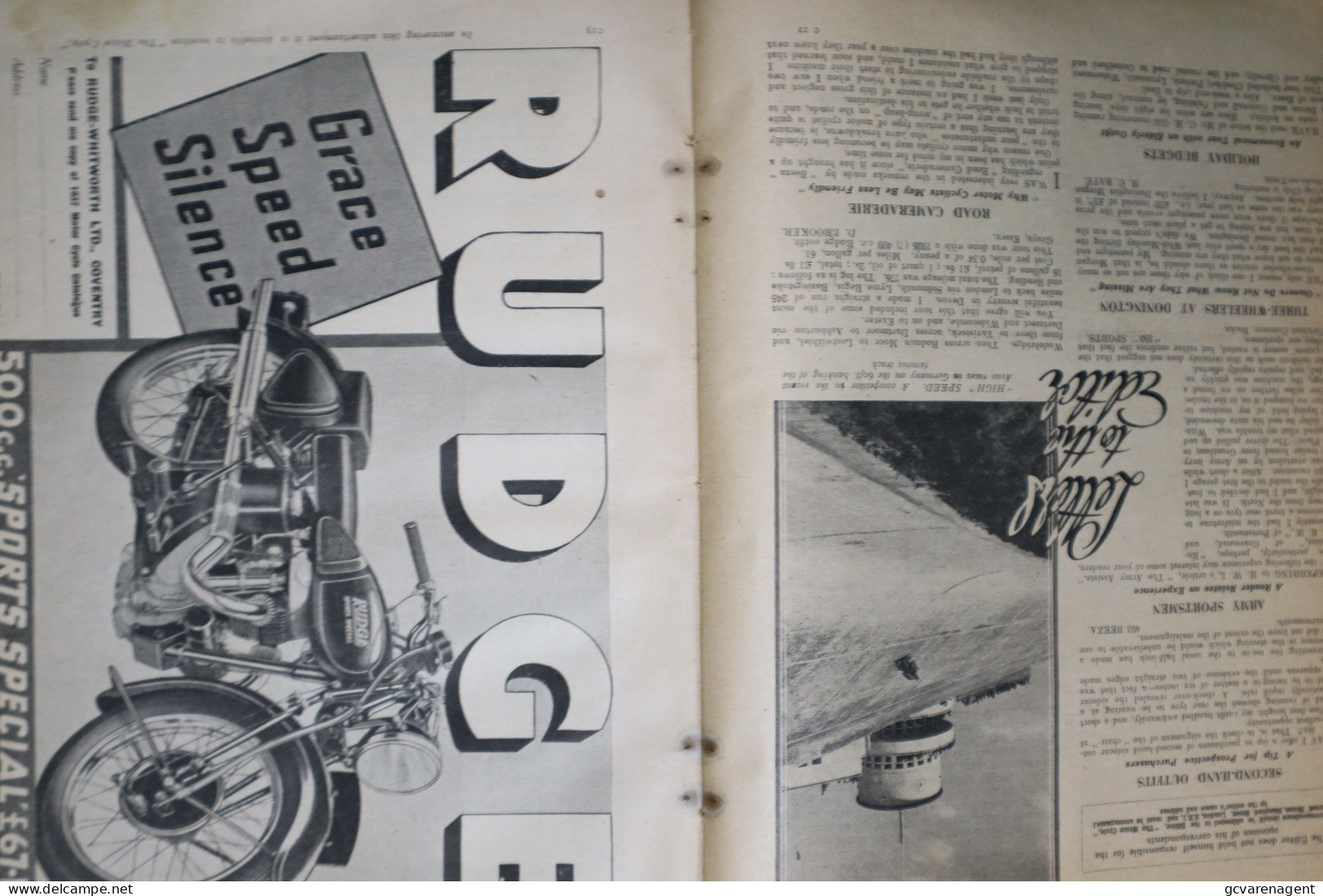 THE MOTOR CYCLE  - JUNE 17th 1937 N° 1784  TO NOVEMBER 18th 1937  = 270 X 215 X 5 CM  = BOUND EPISODES  SEE IMAGES - 1900-1949