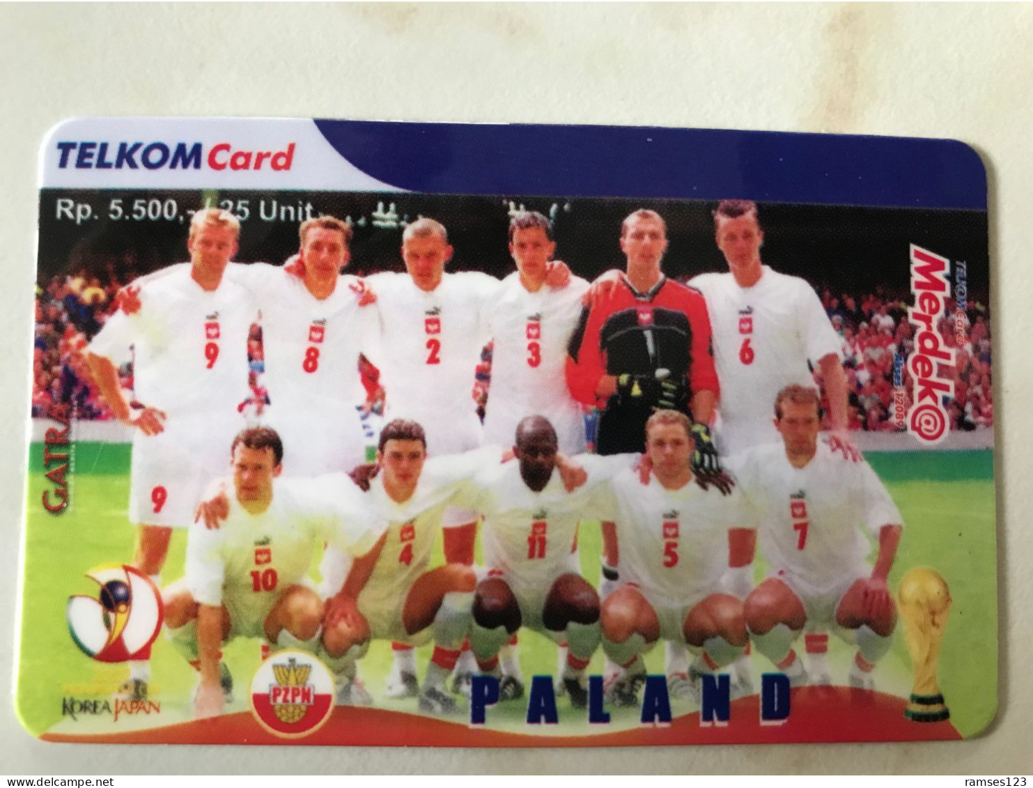 TELKOM  CARD INDONESIA    FOOTBALL TEAM  POLAND - Indonesië