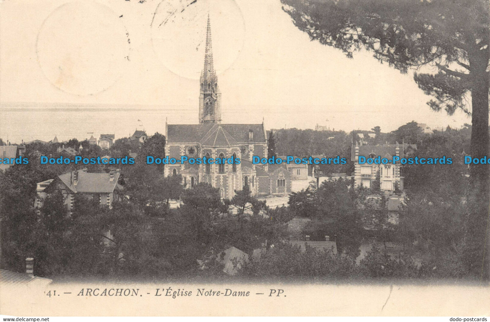 R084957 Arcachon. L Eglise Notre Dame. P. P. No 41. 1912 - Monde