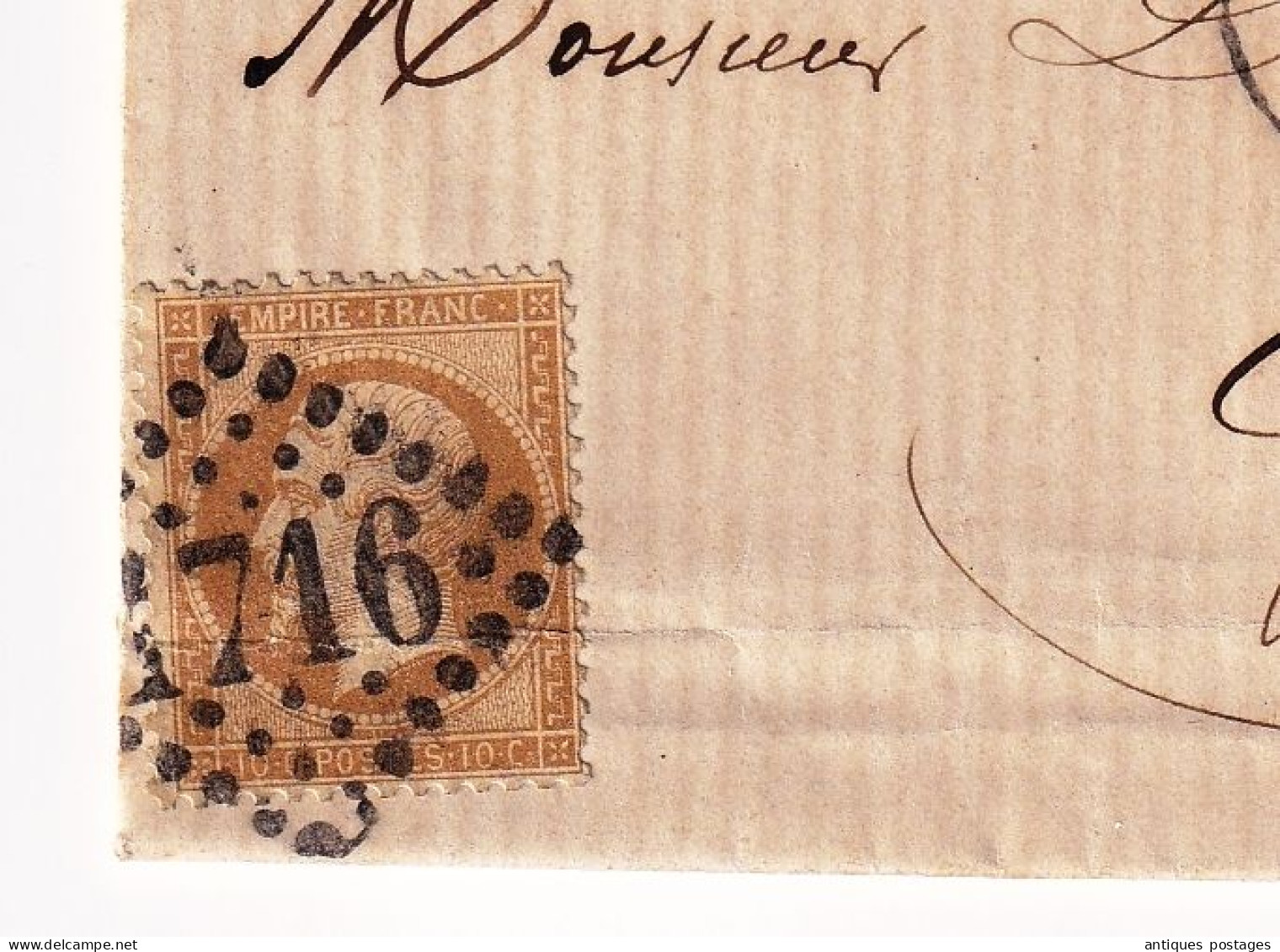 Lettre 1867 Grenoble Isère Avec Correspondance Timbre Napolélon III 10 Centimes - 1862 Napoléon III