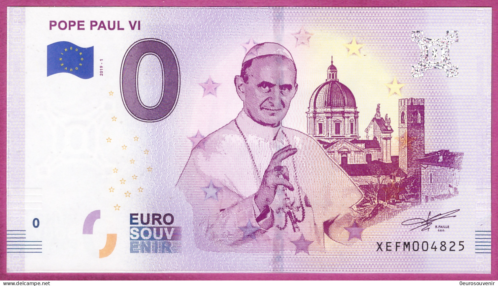 0-Euro XEFM 2019-1 POPE PAUL VI - PAPST PAUL VI. - Privatentwürfe