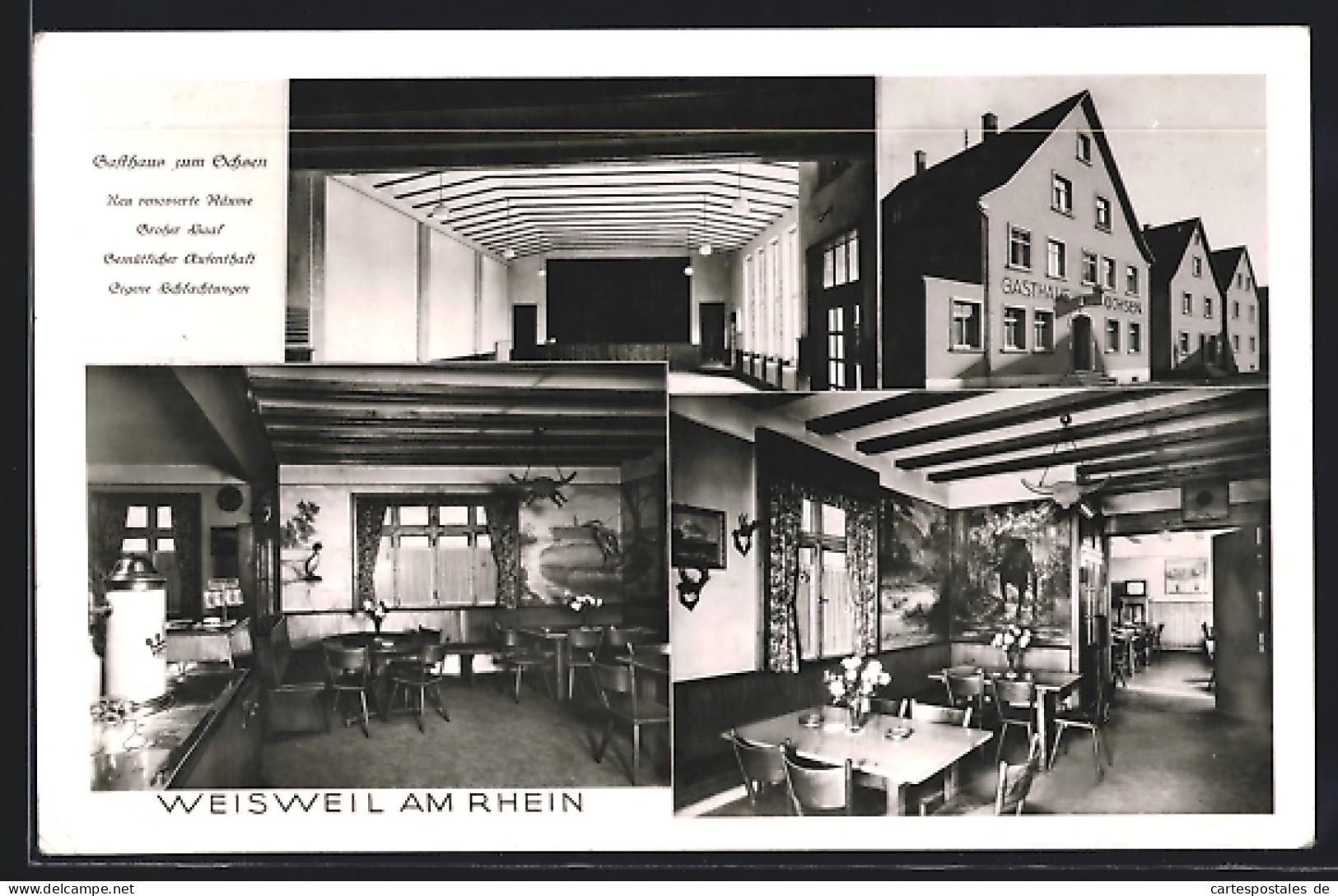 AK Weisweil Am Rhein, Gasthaus Zum Ochsen, Innenansichten  - Autres & Non Classés