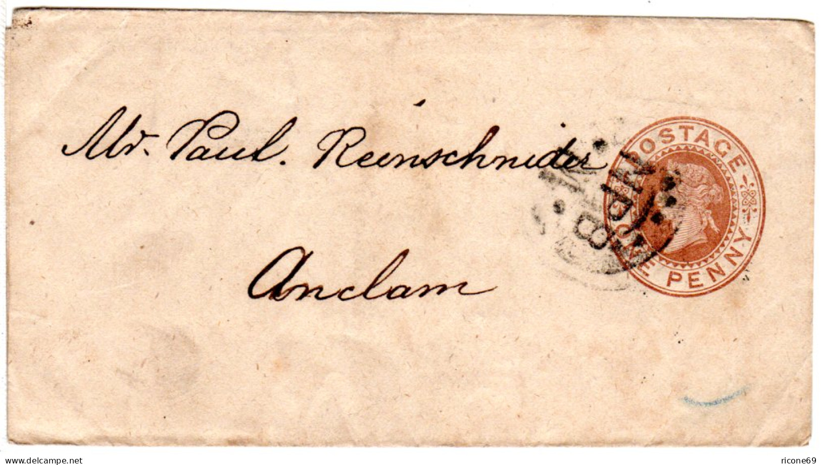 GB 1880, 1d Streifband Ganzsache M. Stpl. NPB M N. Deutschland. - Other & Unclassified