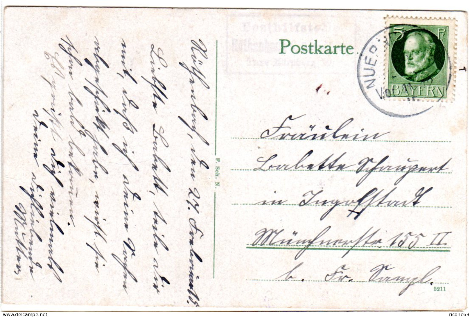 Bayern 1915, Posthilfstelle RÖTHENBACH B. SCHWEINAU Taxe Nürnberg 20 Auf AK - Storia Postale
