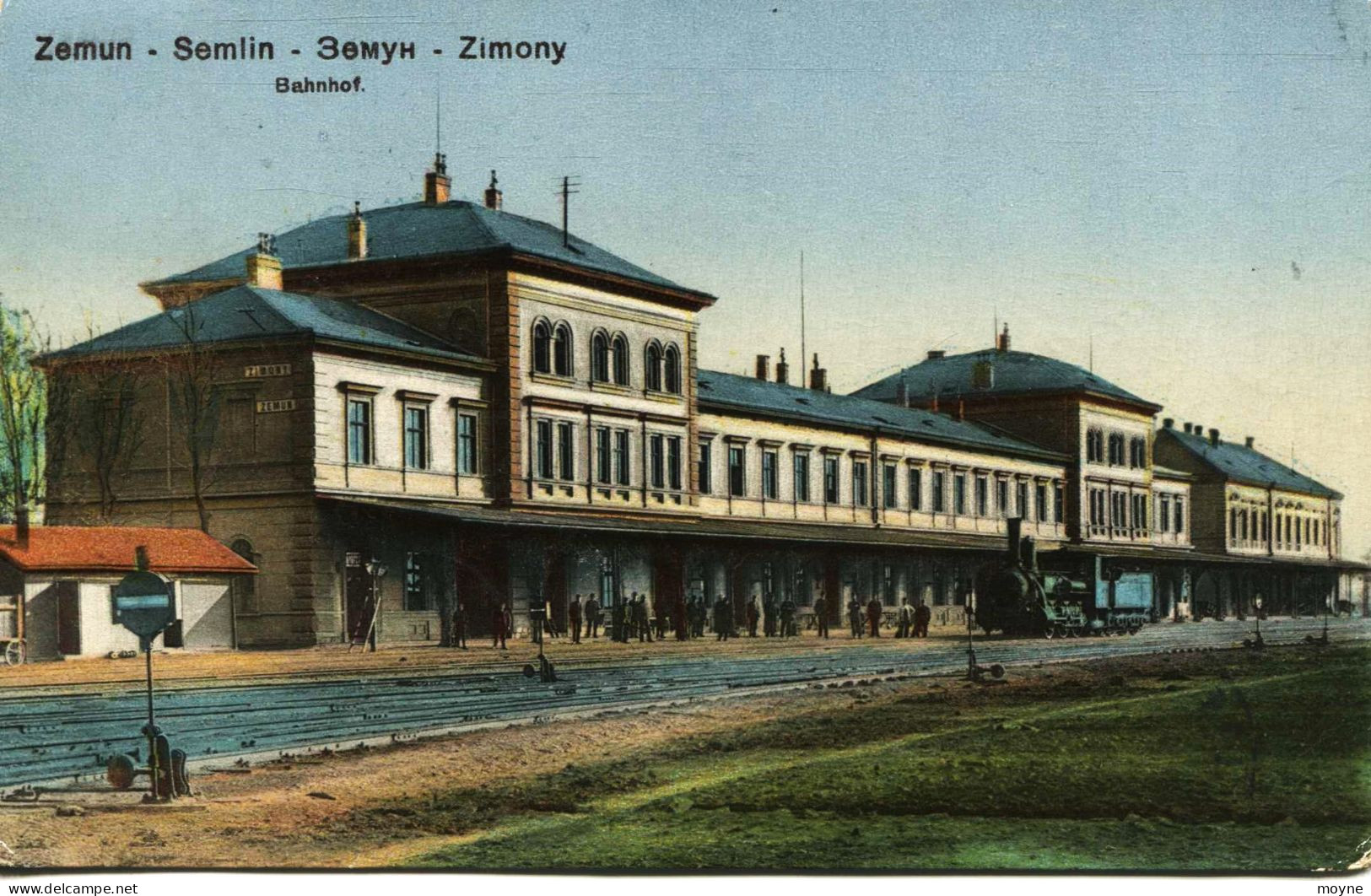 2207 - Serbie -  ZEMUN / SEMLIN/ZIMONY  :  BAHNHOF -  GARE  TRAIN A QUAI    Circulée En  1908   (disparue ??) - Servië