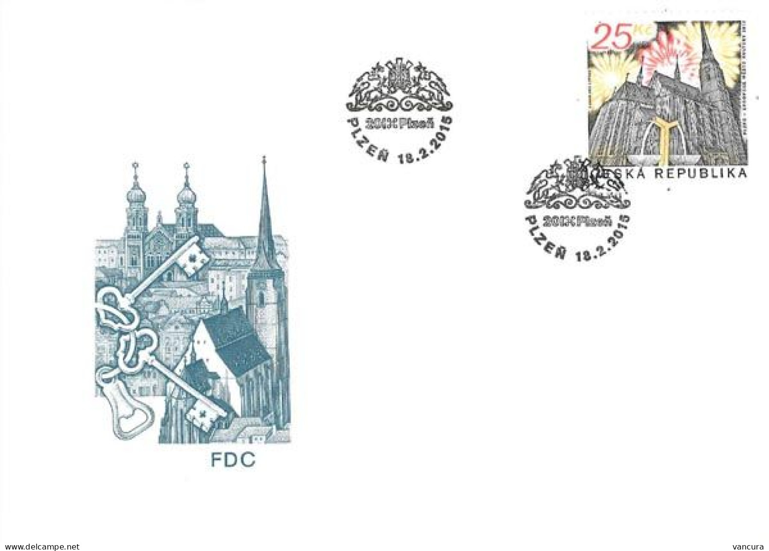 FDC 837 Czech Republic Plzen/Pilsen - City Of Culture 2015 Home Of The Pilsner Beer - Eglises Et Cathédrales