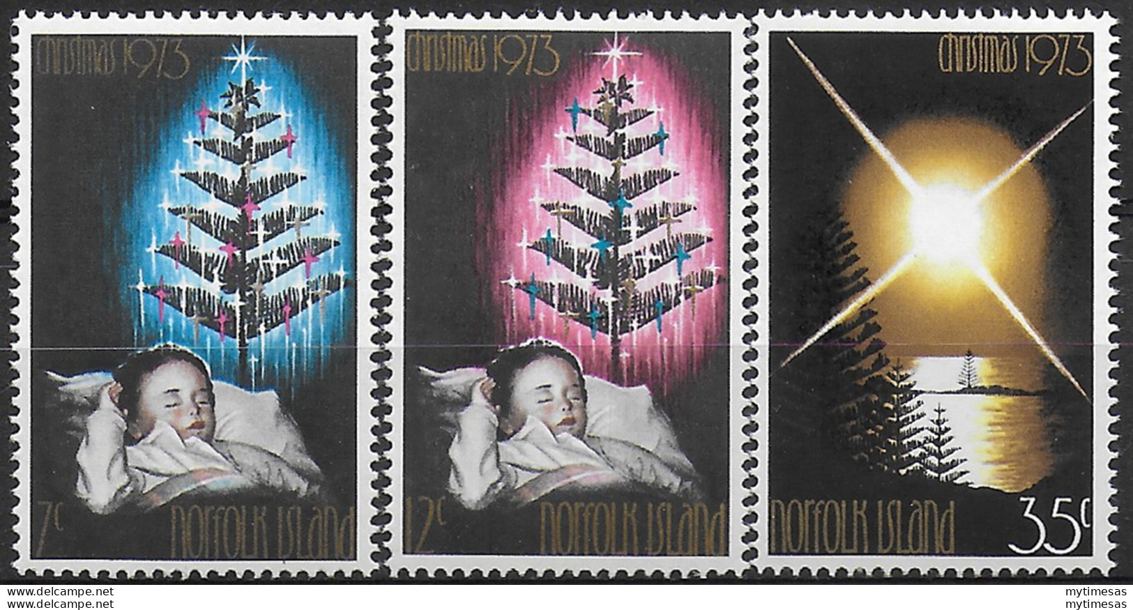 1973 Norfolk Island Christmas 3v. MNH SG N. 130/132 - Other & Unclassified