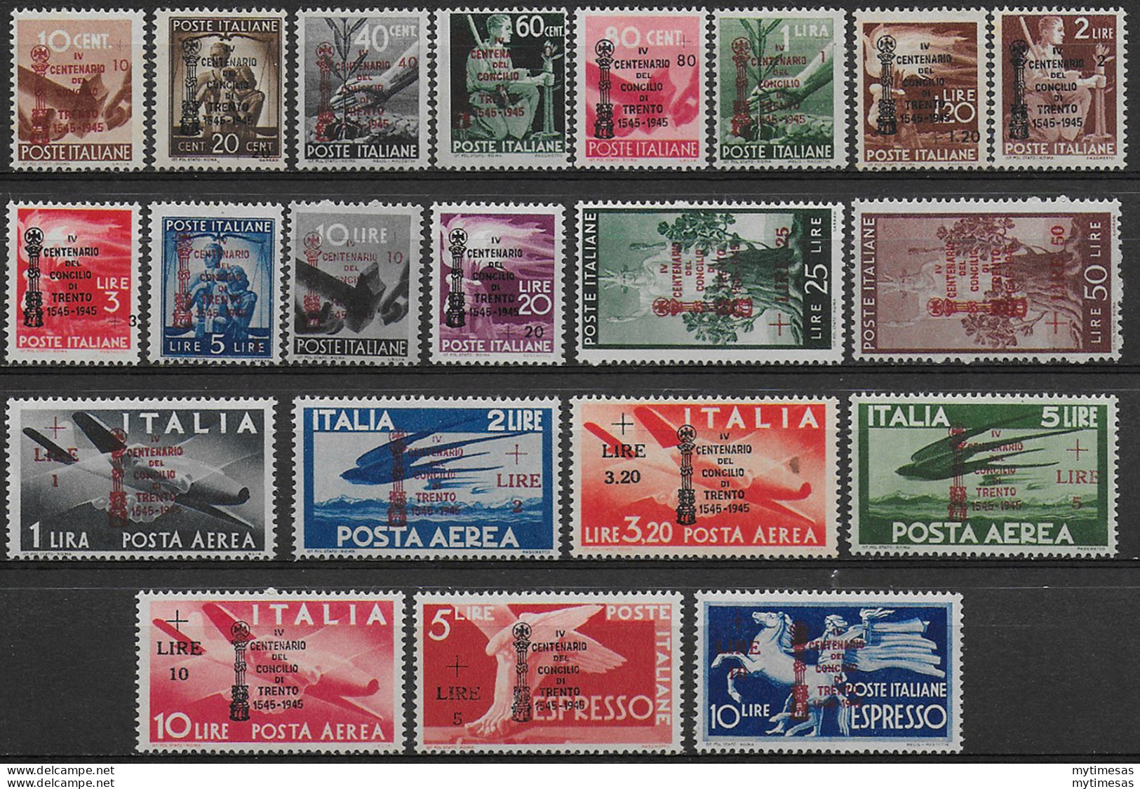 1945 Italia Luogotenenza Concilio Di Trento 21v. MNH - Otros & Sin Clasificación