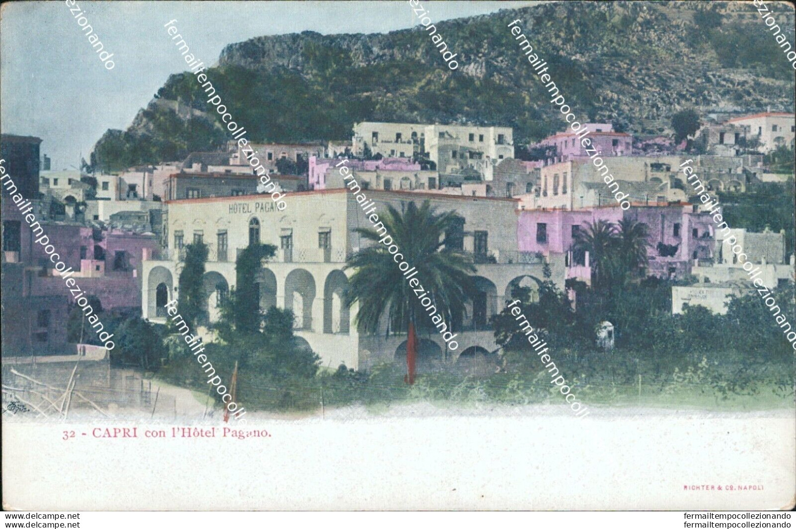 At77 Cartolina Capri Hotel Pagano Inizio 900 Provincia Di Napoli - Napoli (Napels)