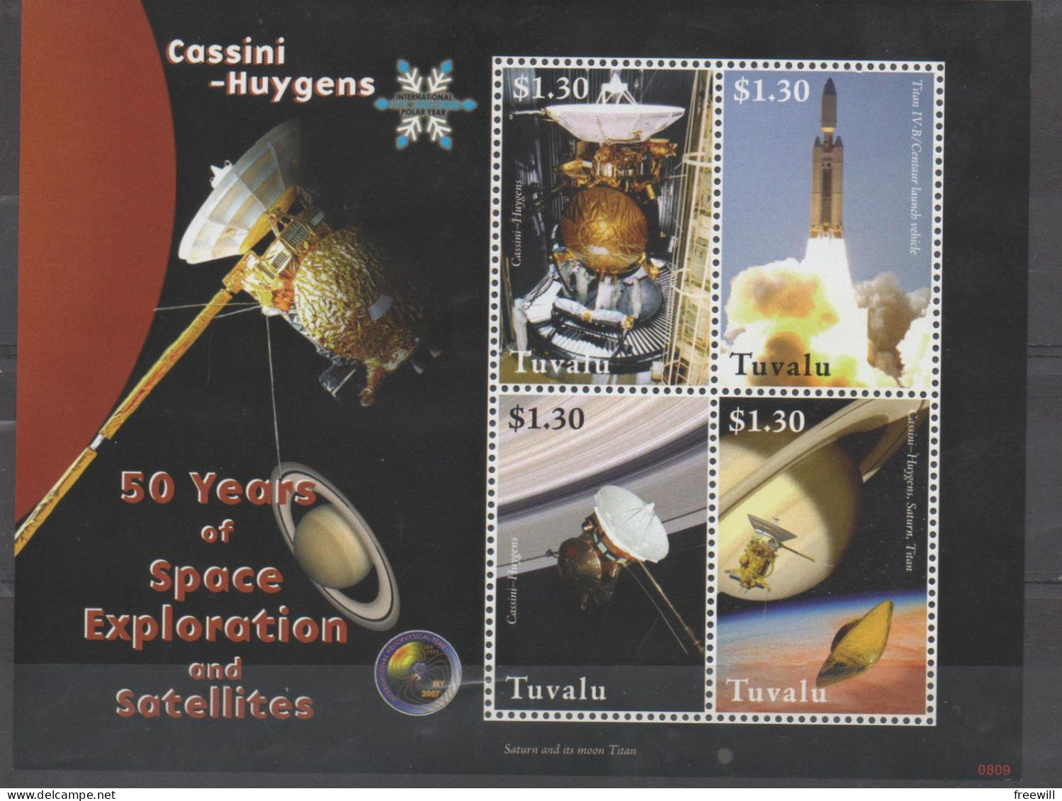 Tuvalu Space Exploration And Satellites - Cassini-Huygens XXX - Tuvalu (fr. Elliceinseln)