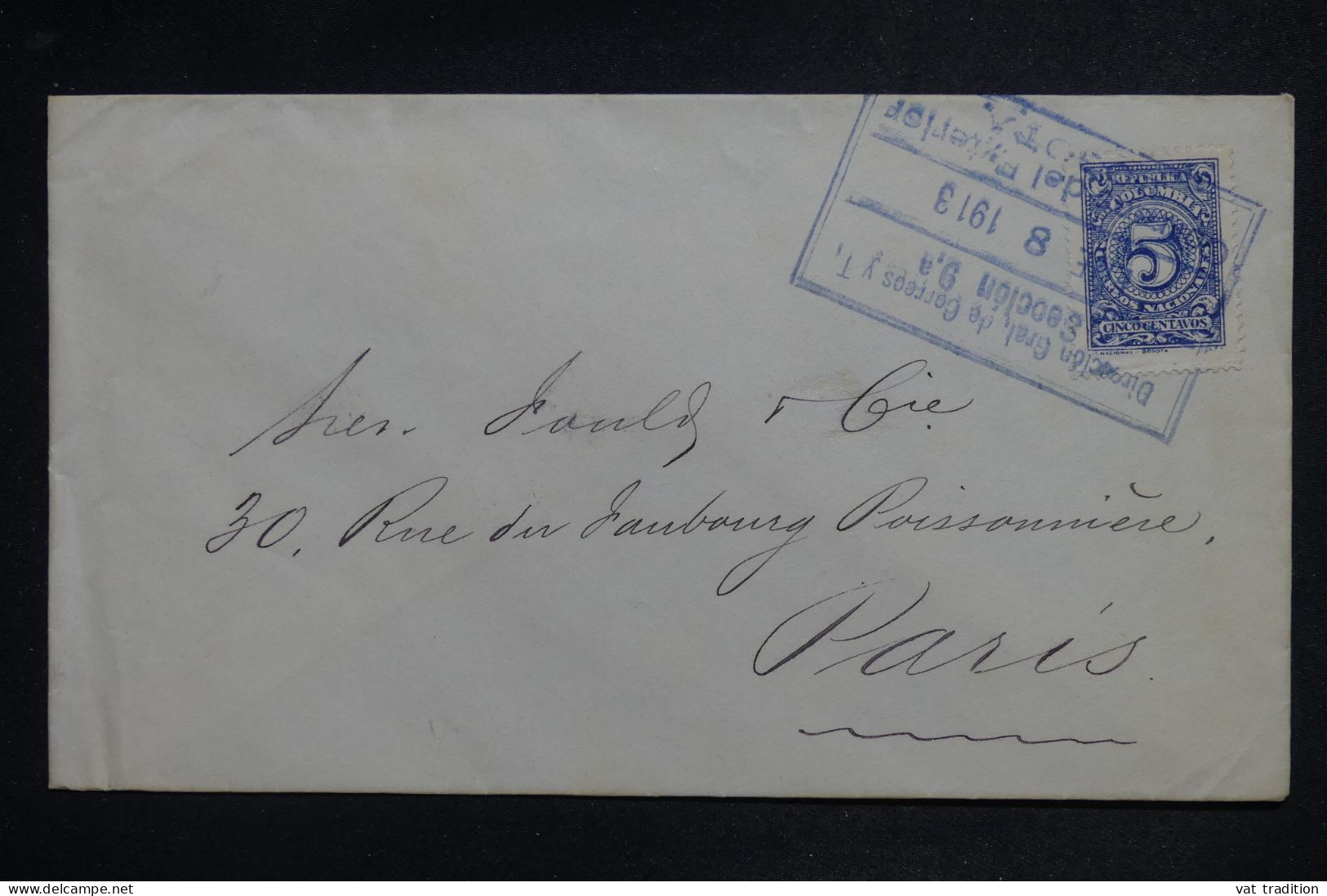 COLOMBIE - Lettre > La France - 1913 - A 2974 - Colombia