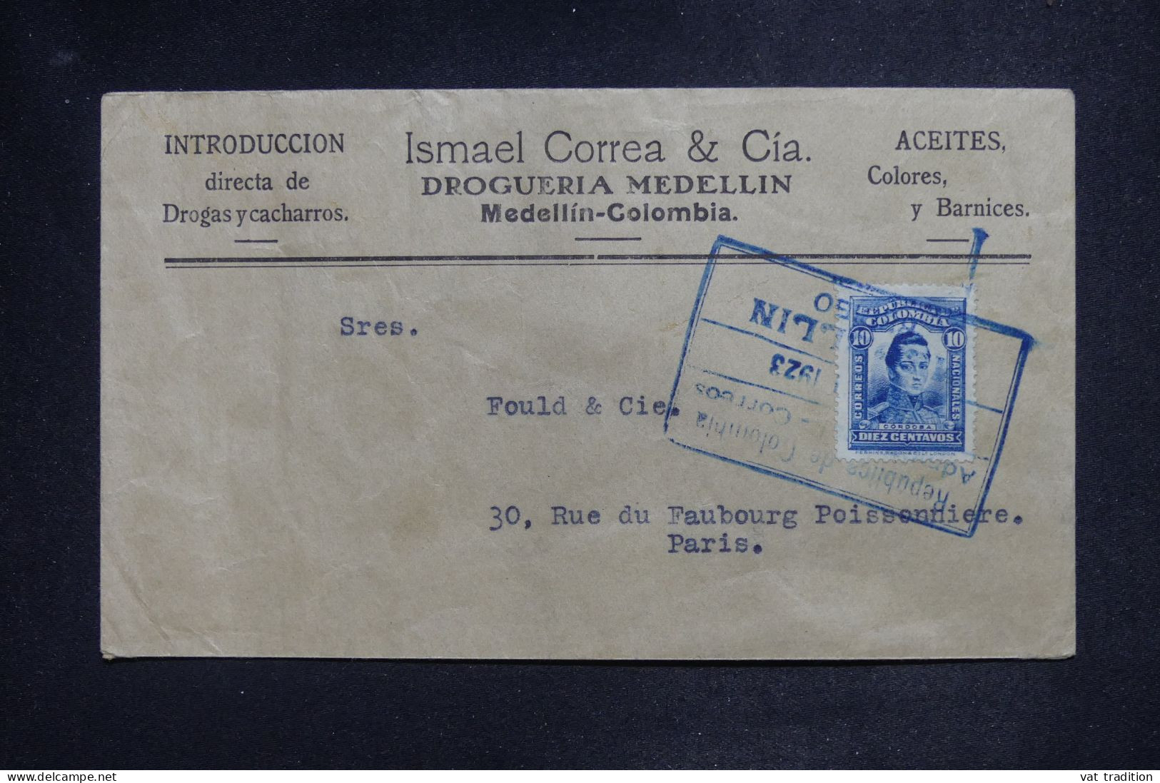 COLOMBIE - Lettre Commerciale De Medellin > La France - 1923 - A 2976 - Colombia