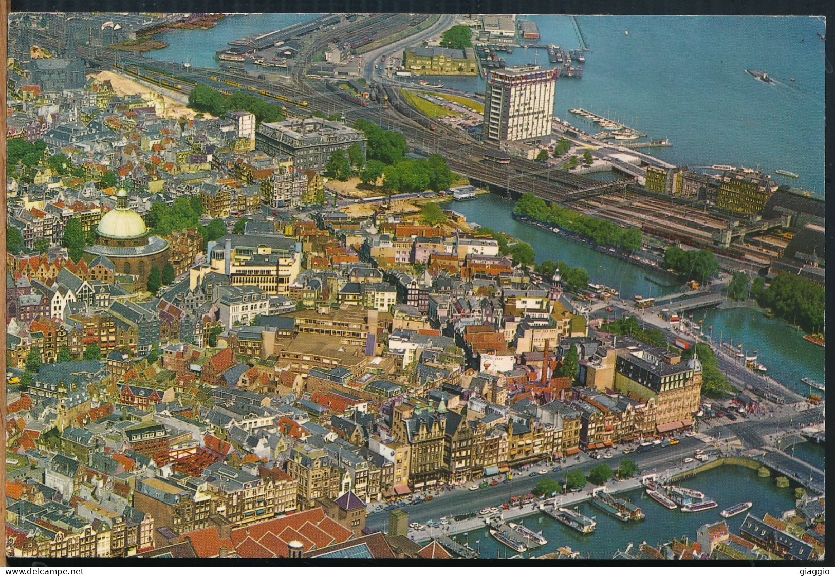 °°° 30930 - NETHERLAND - AMSTERDAM - AERIAL VIEW OF DAMRAK - 1976 With Stamps °°° - Amsterdam