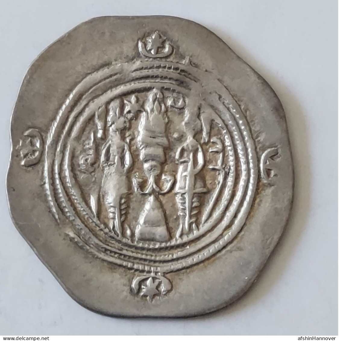 SASANIAN KINGS. Khosrau II. 591-628 AD. AR Silver  Drachm  Year 6 Mint AY - Oriental