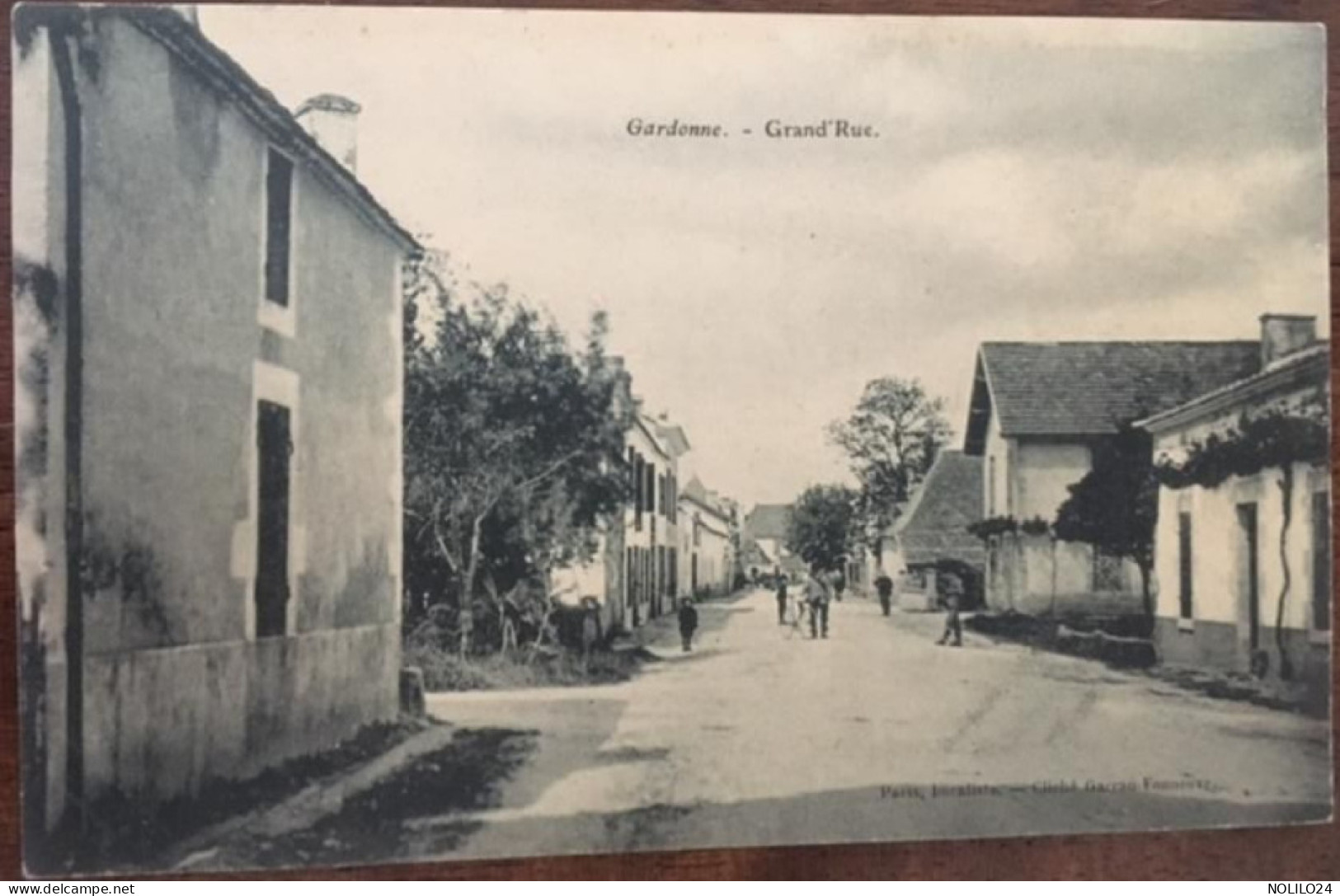 Cpa, 24 DORDOGNE, GARDONNE Grand'Rue, Animée,éd Paris Buraliste, Cliché Garrau-Fonneuve - Sonstige & Ohne Zuordnung