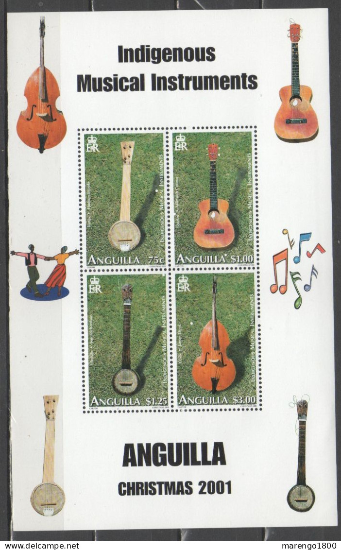 Anguilla 2001 - Christmas - Musical Instruments Bf          (g9674) - Musique