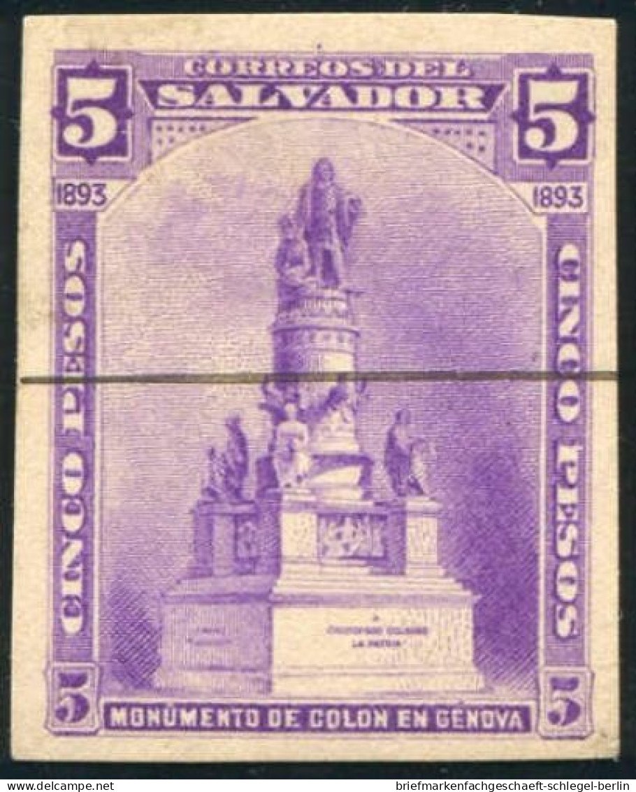 Salvador, 1893, Ohne Gummi - Salvador