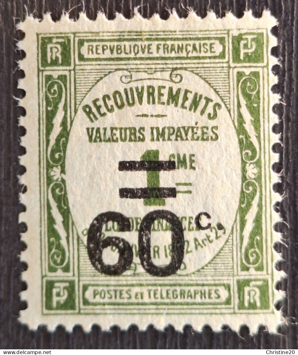 France 1926 Taxe N°52  "6" Large  **TB Cote 200€ - 1859-1959 Nuevos