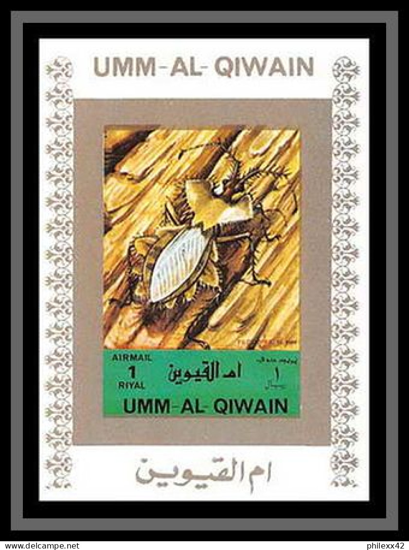 0036/ Umm Al Qiwain Deluxe Blocs ** MNH Michel N° 1338 / 1353 Insectes (insects) Blanc Non Dentelé Imperf - Umm Al-Qiwain