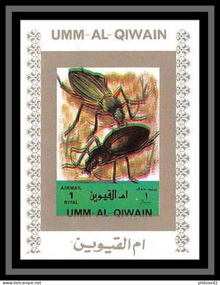 0036/ Umm al Qiwain deluxe blocs ** MNH michel N° 1338 / 1353 insectes (insects) blanc non dentelé imperf