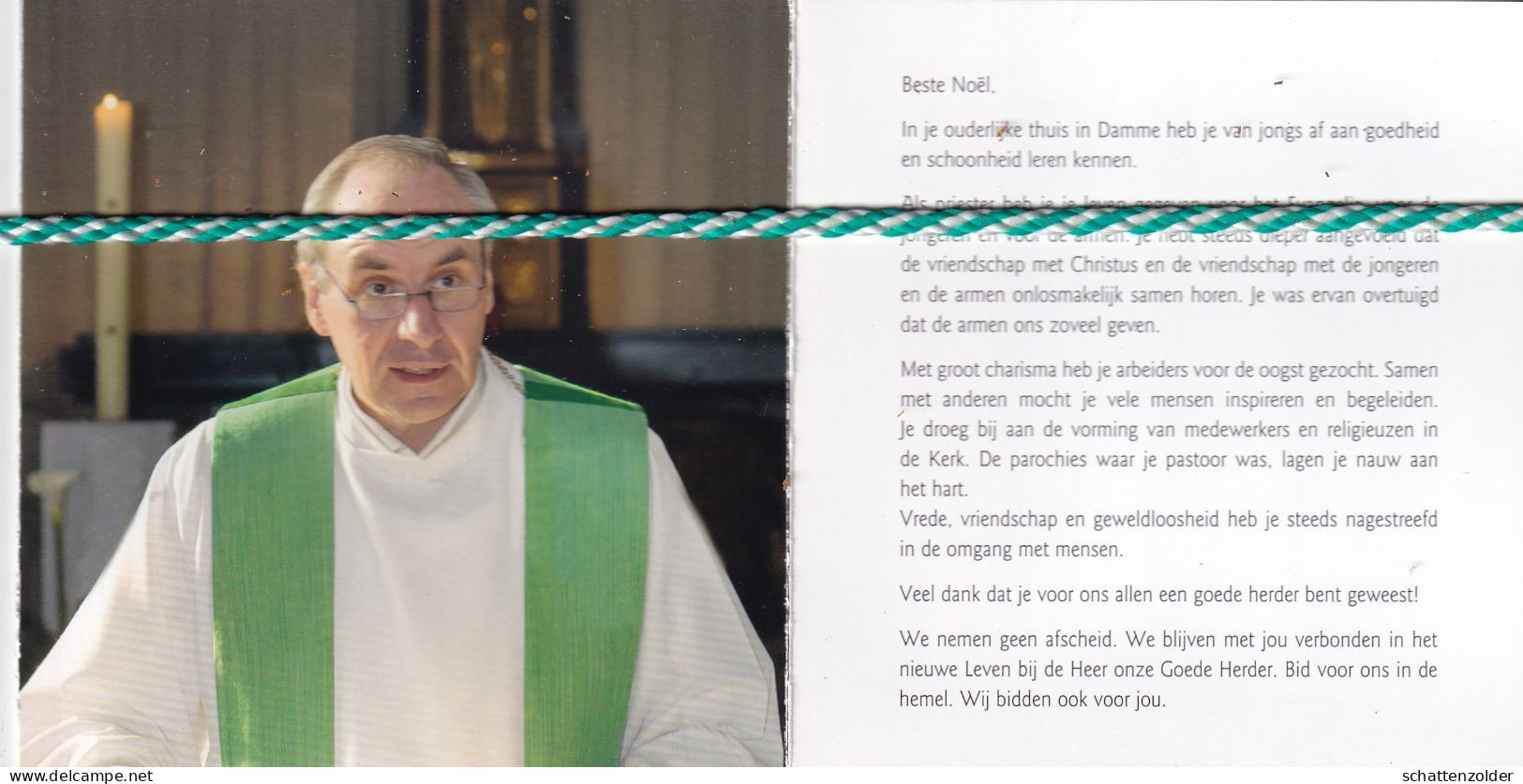 Priester Noël Bonte, Brugge 1964, Gent 2016. Foto - Obituary Notices