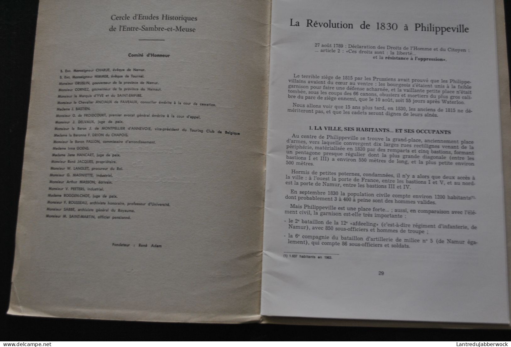 L'ANTIQUAIRE Revue Historique De L'Entre-Sambre-et-Meuse 1967 Philippeville Comté De Namur Rops Et Les Marches Horemans - Belgium