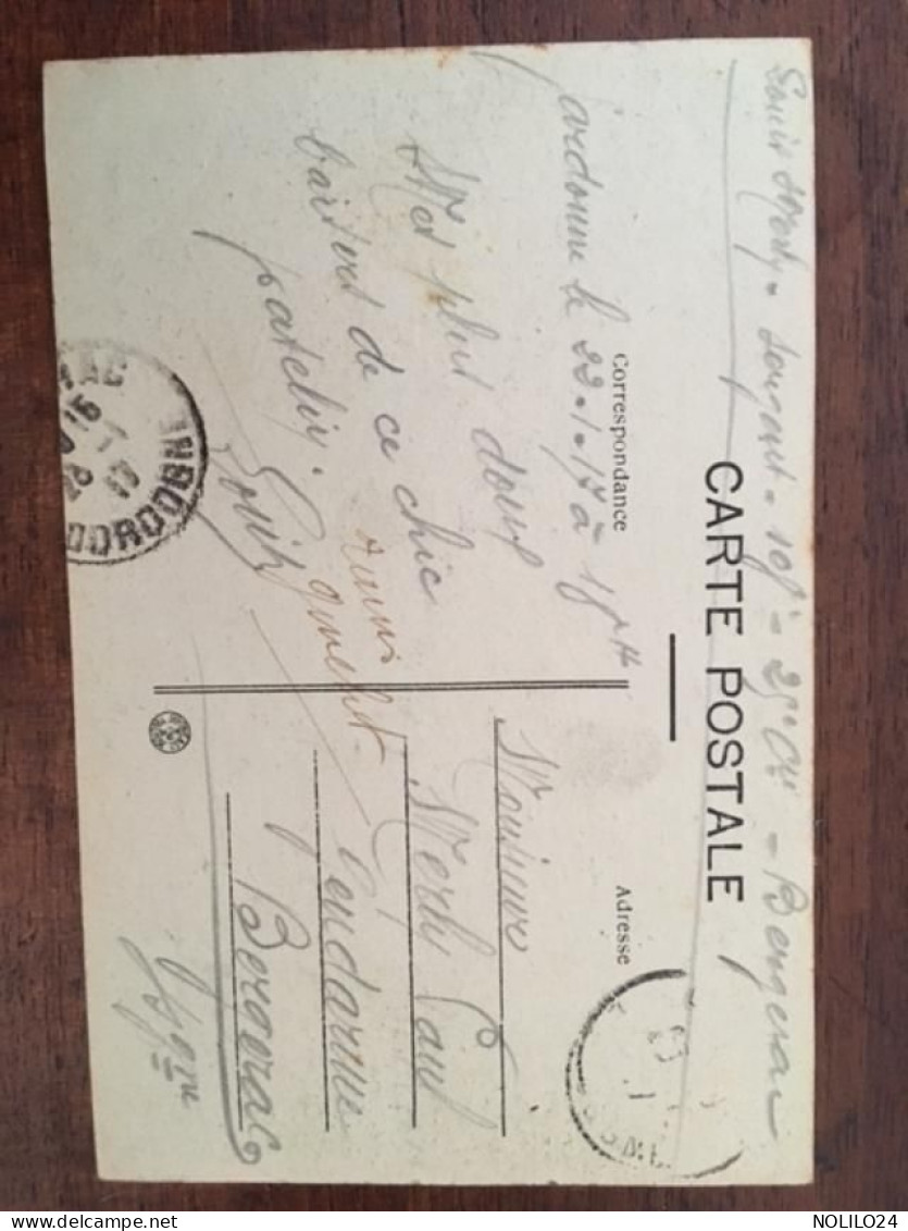 Cpa, 24 DORDOGNE, GARDONNE, La Grand'Rue, Animée, Devanture Enseigne Hôtel Et Café Fournier, éd Astruc - Sonstige & Ohne Zuordnung