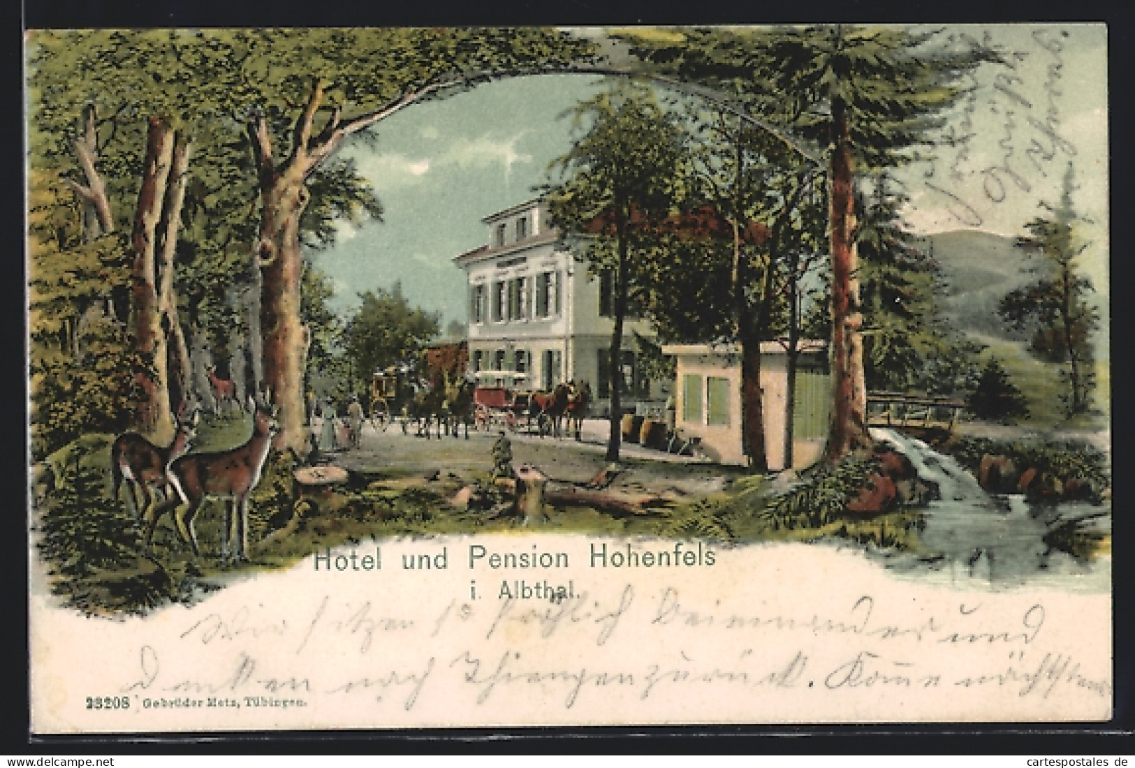 Lithographie Albthal, Kutschen Am Hotel & Pension Hohenfels  - Other & Unclassified