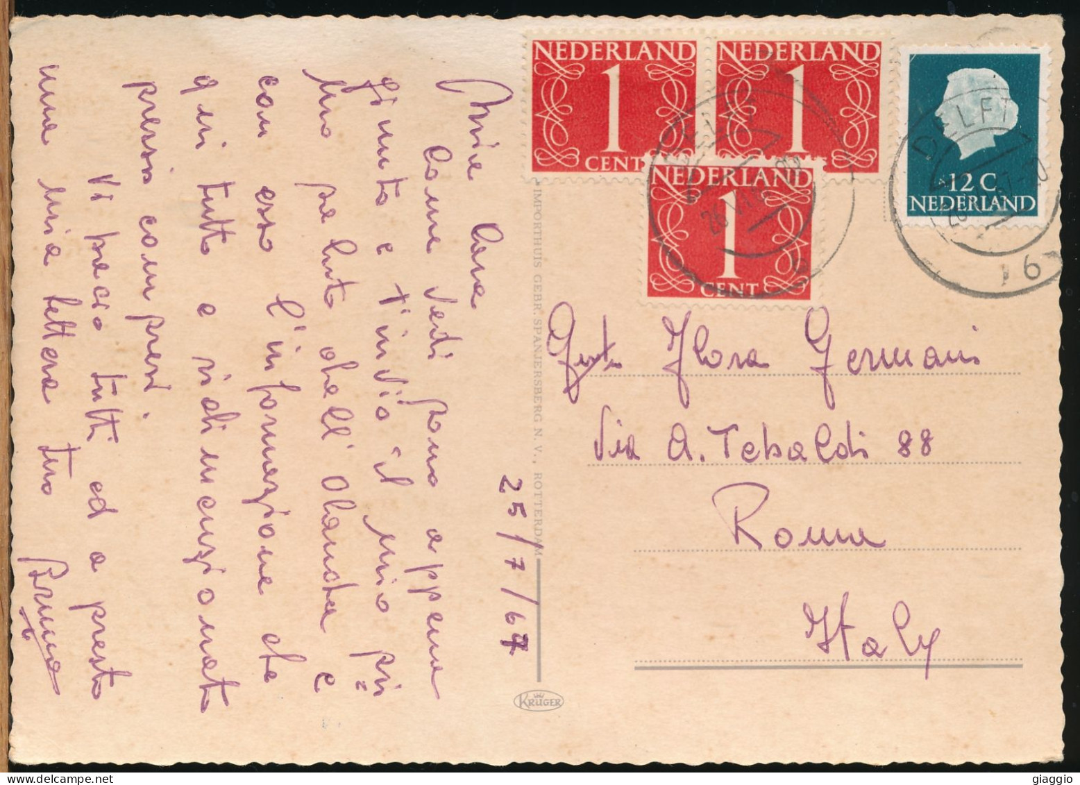 °°° 30934 - NETHERLAND - GROETEN UIT HOLLAND - 1967 With Stamps °°° - Otros & Sin Clasificación