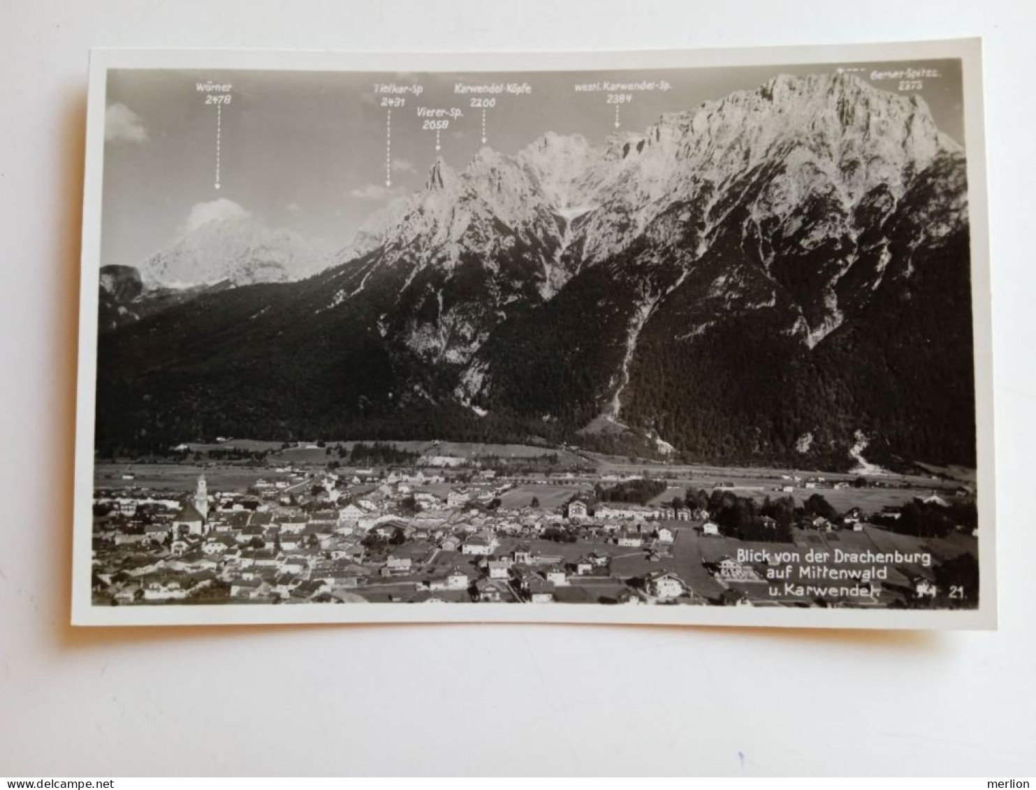 D202646  AK- CPA  -  Blick Von Der Drachenburg  Auf  Mittenwald U. Karwendel - Ca 1920-30's   FOTO-AK - Mittenwald